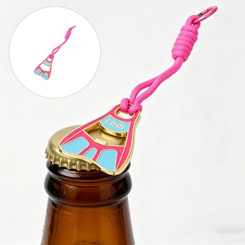 Porte-clés ouvre-bouteille en forme de palmes en métal avec porte-clés à palmes résistant à l ' érosion pour les amateurs de plongée et les fêtes sur la plage Accessoires d ' équipement de plongée
