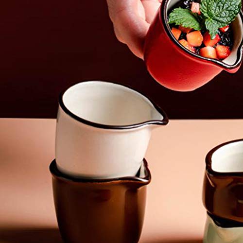 HEMOTON 2 peças de 40 ml mini creme de cerâmica pequeno para café e leite, copo de café e creme para