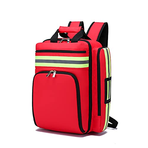 RAGOPILEN Botiquín de Primeros Auxilios vacíos Kits de emerg Bolsa de Primeros Auxilios Impermeable Oxford Reflectante con divisores Interiores, Multicolor, 35 x 45 x 15 cm(Red)