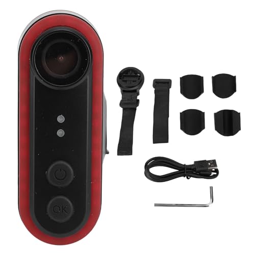 Tbest 1080p Cykelkamera, 150 Graders Vidvinkel Laddningsbar Cykelsport Bakifrån Kamera med Bakljus (64 GB)