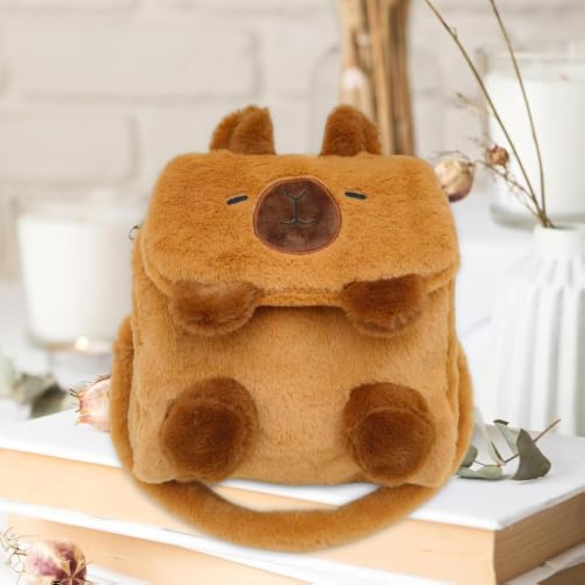 Cute Cartoon Capybara Plush Backpack, Outdoor Use