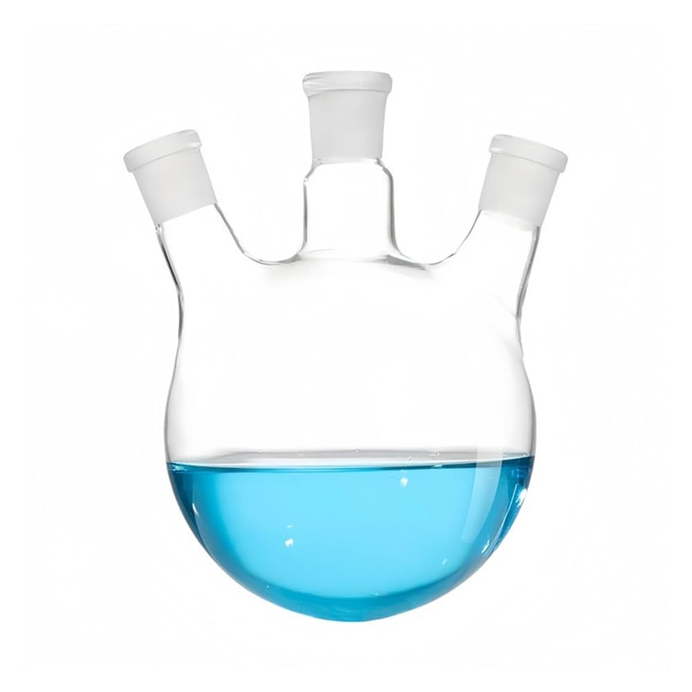 Attrezzature e forniture di laboratorio Pallone da distillazione a fondo tondo con tre colli obliqui laboratorio 10~250 ml, in vetro borosilicato a