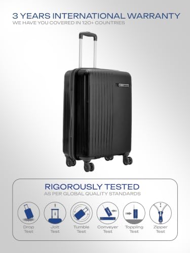 Image of Safari Xylo 8 Wheels Medium 66cm Trolley Bag Hard Case Polypropylene 360 Degree Wheeling System Luggage,Recessed Lock, Trolley Bags for Travel, Suitcase for Travel, Black
