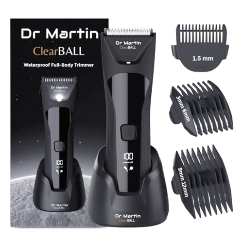 Image of Manspot Groin Hair Trimmer For Men, Electric Ball Trimmer /Shaver, Replaceable Ceramic Blade Heads, Waterproof Wet /Dry Groin & Body Shaver Groomer, 90 Minutes Shaving After Fully Charged (Clearball)