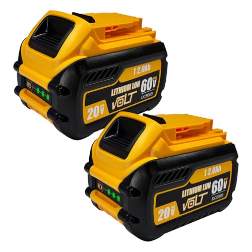 DZEKO 12Ah Replacement Battery for Dewalt 20V/60V Max Batteries Compatible with DCB606 DCB609 DCB612 DCB200 DCB206 DCB207 Battery Packs for Dewalt 20V/60V Tools and Chargers (2 Packs)