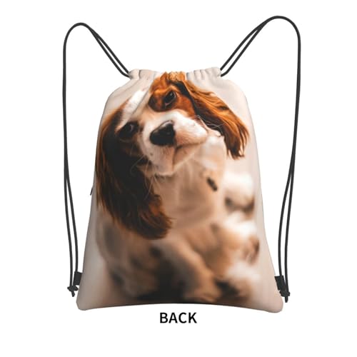 Cavalier King Charles Spaniel Classic Gym Sack Outdoor Casual Drawstring Bag3