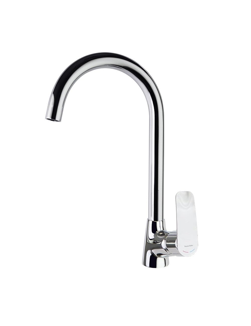 Ramon Soler Grifo de Fregadero de Cocina Monomando Cromado Cónico con Caño Cisne Sistema C2 de Ahorro de Agua Serie New Fly