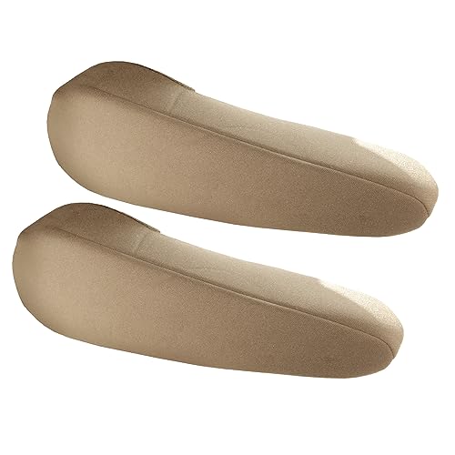 Image of FH Group Flat Cloth Fabric Beige Armrest Cover Semi-Universal Fit, One Pair Beige