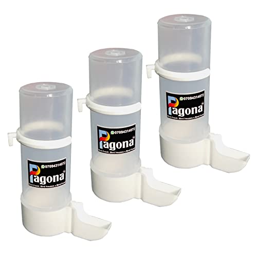 Image of Pagona Plastic - Imported Cage Gulfi Cup Bird Water And Food Hanging Feeder Suitable For Small Cage Birds Like Love Birds, Finches, Cockatiel And Ext.. (200Ml, Pack Of 3)