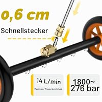 Hochdruckreiniger für Auto-Unterboden (4000 PSI) mit 3 Verlängerungsstäben + 1/4" Schnellkupplung – Inkl. Oberflächenreiniger (Hochdruckreiniger für Auto-Unterboden) – Ansicht 4