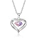 Produktbild Personalisierte Sterling Silber Halsketten mit Herzanhänger 2 Simulierte Birthstone Halskette Echt Silber Gravur für Frauen halskette für mama mit gravur