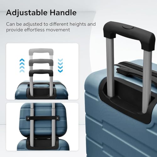 Hardshell Luggage Sets with TSA Lock, Large Suitcases with Spinner Wheels, Rolling Luggage Sets, Carry On Luggage, Lightweight Durable Design, Great Choice for Travel, Business(4PCS Blue)2