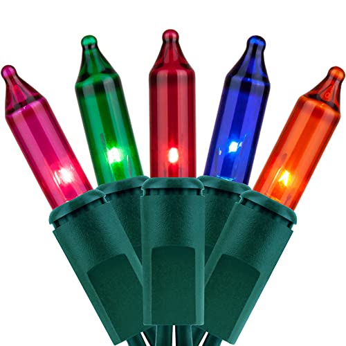 YULETIME 200 Multicolor Christmas Lights, Pack of 2 Strands of 21 ft 100 Count UL Certified Incandescent Mini String Light (Multicolor - Green Wire) YULETIME 200 Multicolor Christmas Lights, Pack of 2 Strands of 21 ft 100 Count UL Certified Incandescent Mini String Light (Multicolor - Green Wire)