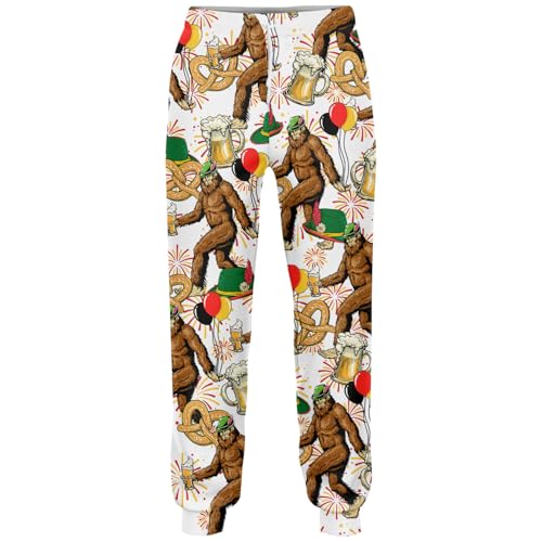 Men's Valentine Sweatpants, Funny Heart Lips Jogger Sweatpants Pockets for Men Fleece Sweatpants Gift
