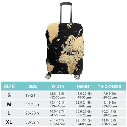 World Map Luggage Cover, Washable Elastic Suitcase Cover Protector Fit 18-32 Inch Luggage2