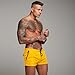 Redqenting Mens Swim Trunks Quick Dry Swimwear Zipper Pockets, Swim Shorts with Mesh Lining Yellow