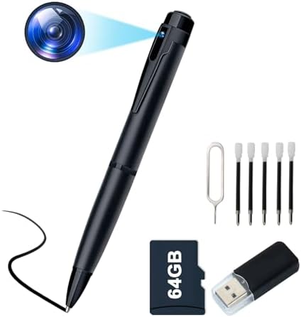 64GB Mini C&aacute;mara, 1080P HD Bol&iacute;grafo C&aacute;mara con Detecci&oacute;n de Movi...