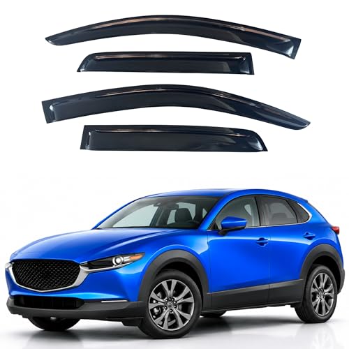 Image of IG Window Visors Fit for 2020-2026 Mazda CX-30, Out-Channel Rain Guards Vent Wind Deflectors 4PC, Car Accessories for 20-26 Mazda CX30