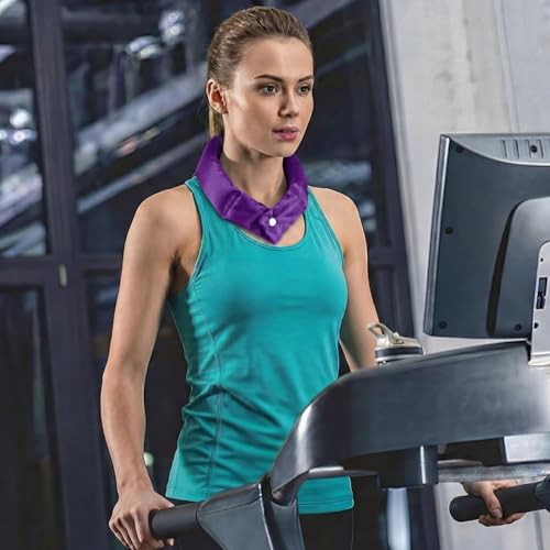 Image of Cozypower 6 Pcs Cooling Neck Wraps with Button Cooling Bandana Neck Cooler Scarf for Hot Weather Ice Neck Wrap Summer Outdoor