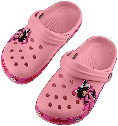 YUZEEHLA Kid's Girls Garden Clogs Slip on Water Shoes - Breathable Slides Sandals for Children Boys, Pink, Size 10 Toddler