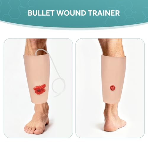 Image of Wearable Leg Bullet Wound Trainer for Hemostasis Training | Stop the Bleeding Training Kit, Wound Packing Sleeve Trainer for Medical Education