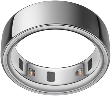Oura Smart Ring 4 - Silver - Size 6 - | Non-Standard Fit – Measure with a Size Kit |Sleep, Heart Rate and Fitness Tracking Wearable | 8-Day Battery, iOS / Android Compatible