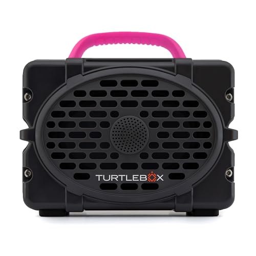 Image of Turtlebox Original Gen 3: Portable Outdoor Bluetooth Speaker - Ultra-Loud (120dB), Waterproof (IP67), Rugged, Impact-Resistant, 3-Day Battery | Party Mode: Unlimited Pairing Stereo, Gray /Pink