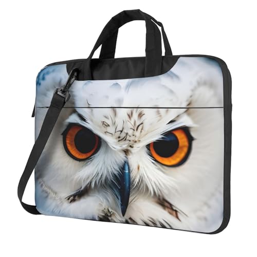 Bolsa de hombro para laptop de 15.6 pulgadas con diseño de búho nevado