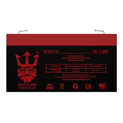 Neptune Brand NT613 6v 1.3ah Replacement SLA Battery for PE6V1.2F1 Emergency Lighting Battery