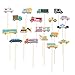 Amosfun 18Pcs Vehicle Theme Party Cake Toppers Transportation Cupcake Picks Decoration