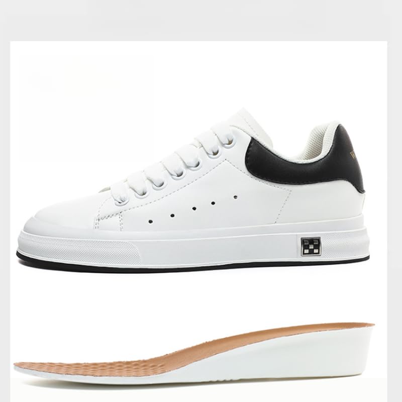 Men‘s Invisible Height Increasing Elevate Shoes White Sneakers Light Weight Lace up Fashion Sneakers Classic2