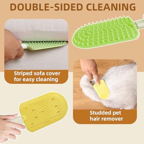 Image of Pet Ice Cream Massage Comb, Cat Double-Sided Grooming Brush, Cat Tongue Brush for Cats Grooming Easily Removes Fur Reducing Hairballs (Blue)