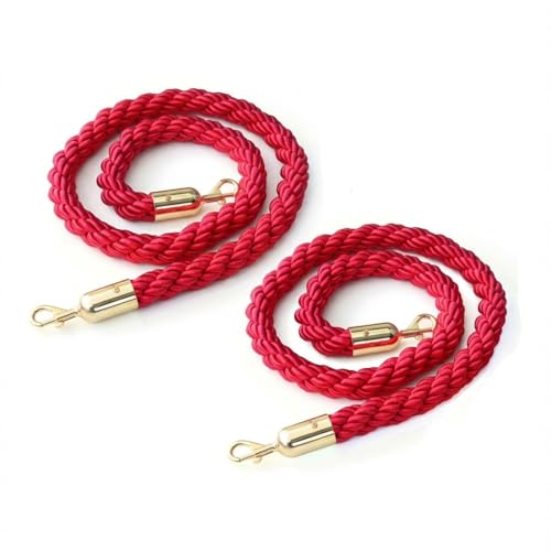 Aluanz Cordes de barrière avec mousquetons 150 cm - Lot de 2 - Corde tressée avec crochet en...