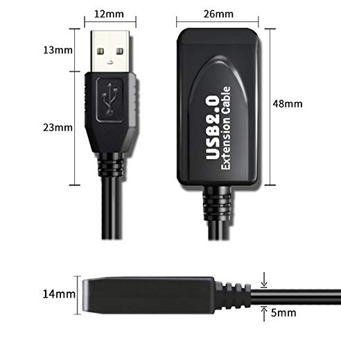 Amazon.co.jp: Enhong USB2.0 オス/メス 延長ケーブル 5m-30m (5m