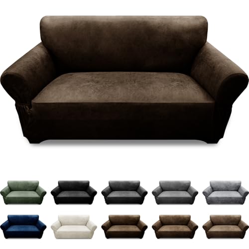 Pfrstuv Leather-Look Loveseat Couch Cover