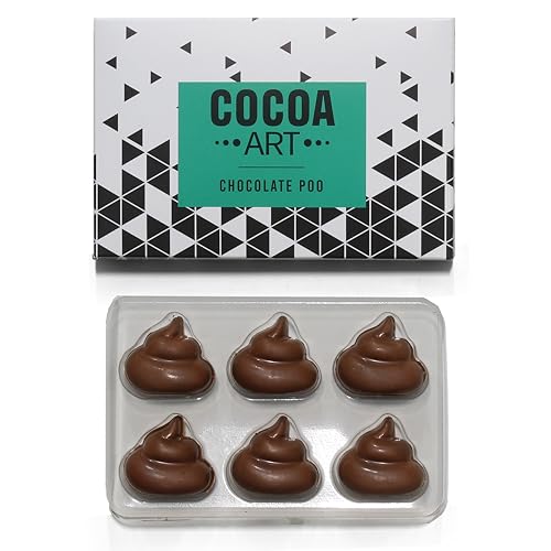 Edible Poo Shaped Chocolate - 60 grams | 6 Special Poo Carved Milk Chocolates | Funny Present for Boyfriend Girlfriend & Husband