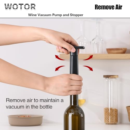 WOTOR Wine Stoppers Vacuum, Silicone Wine Saver & Preserver, Reusable Bottle Sealer, Keep Fresh (Black, 12 Pieces)