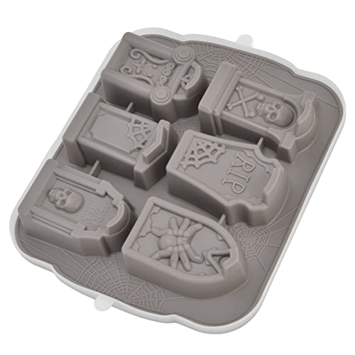 Molde para hielo 6 cavidades silicona gris Halloween miniatura 4