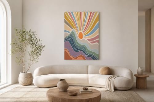 Tableau moderne sur toile colorée pour créer un salon chaleureux