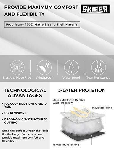 Skieer Women's Mountain Skiing Jacket Waterproof Snow Coat Outdoor Windbreaker(White,Medium) - Image 6