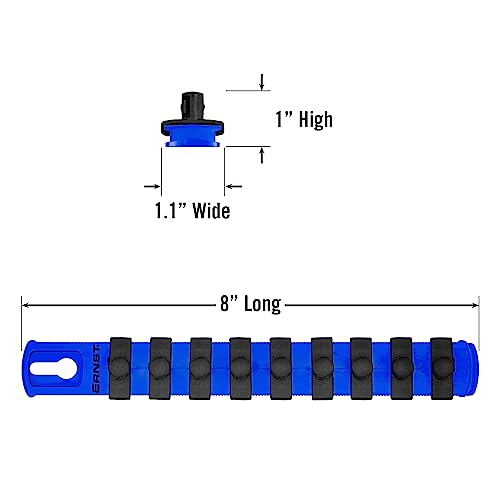 Image of ERNST 8-Inch Magnetic Socket Organizer with 9 3 /8-Inch Twist Lock Clips, Blue (8408M-Blue-3 /8) (Pack of 2)