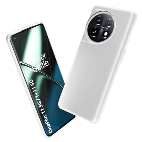 Image of LIRAMARK Liquid Silicone Soft Back Cover Case for OnePlus 11 5G / 1+11 5G (White)