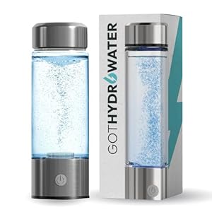 GotHydroWater, Hydrogen Water Bottle 14 oz/420ml, Water Ionizer with SPE Technology, Hydrogen Water Generator, Ion Water Bottle, Water Purifier, Water Bottle Filter for Daily Use, Gift for Family