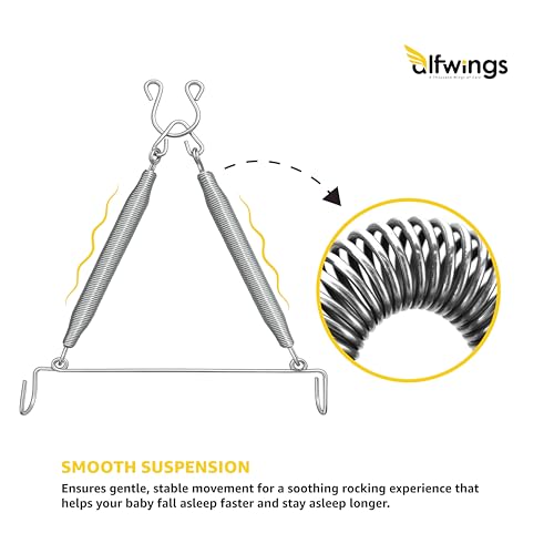 Image of Baby Cradle Spring with Hanger | Triangle Hanging Spring with Hanger for Swing, Thottil Hook | Up to 20Kg(Silver, Triangle Cradle Spring)