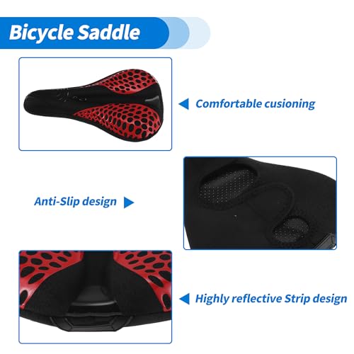 Selle vélo double absorption chocs avec rembourrage doux étanche - 2