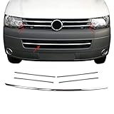 Kühlergrill Zierleiste aus Blenden Edelstahl Chrom für T5 Transporter 2010-2019 5 Teileg