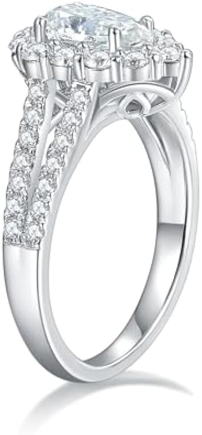 Bague moissanite VVS1 anti-ternissement en argent et or 18k
