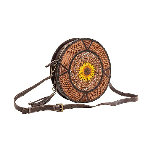 Myra Bag Western Leather Round Bag for Women - Crossbody Purse Shoulder Bag Shangri-la2