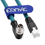 Eonvic - Cavo Ethernet ad alta flessibilità Cat-7e per telecamere industriali Cognex, angolo retto M12 X Code 8 Pin a RJ45, 5M
