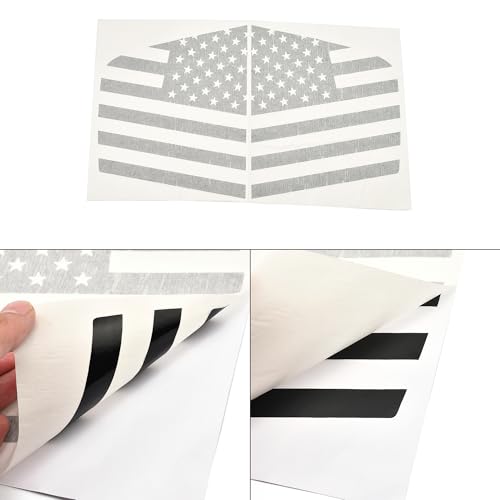Image of American Flag Decal Car Rear Side Window Sticker Matte Black Rear Quarter Window DIY Sticker Left and Right Side Window Cling Car Exterior Decoration Accessories, for Dodge Charger 2011-2020